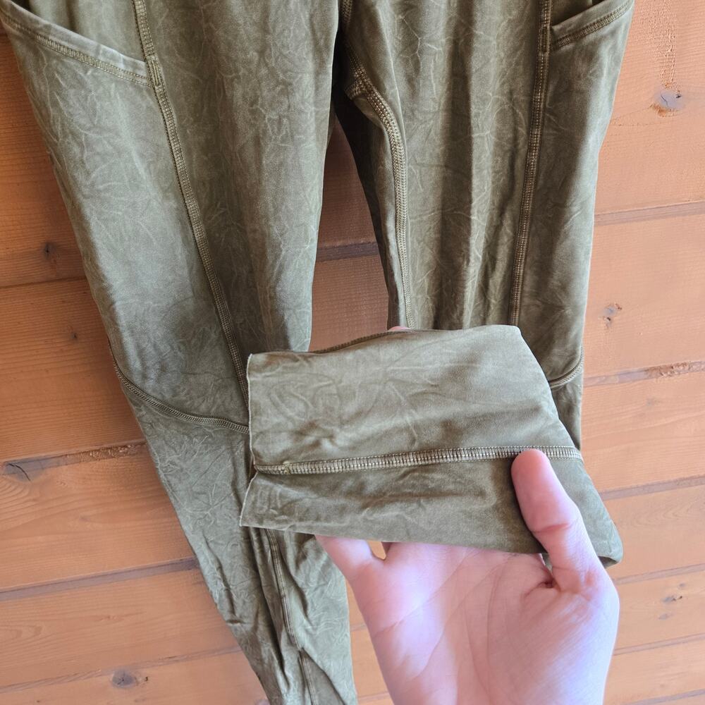 Lululemon Legging Fast & Free High Rise Tight 25" Ice Dye Wash Moss Green 2 - Picture 4 of 7